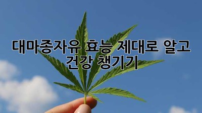 대마종자유 효능: 제대로 알고 건강 챙기기